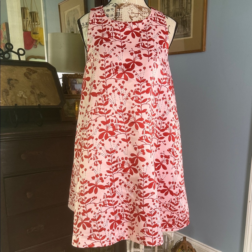 Anthropologie Cynthia Rowley Chestnut Hill Red Motif Mini Swing Dress NWT - Picture 2 of 16